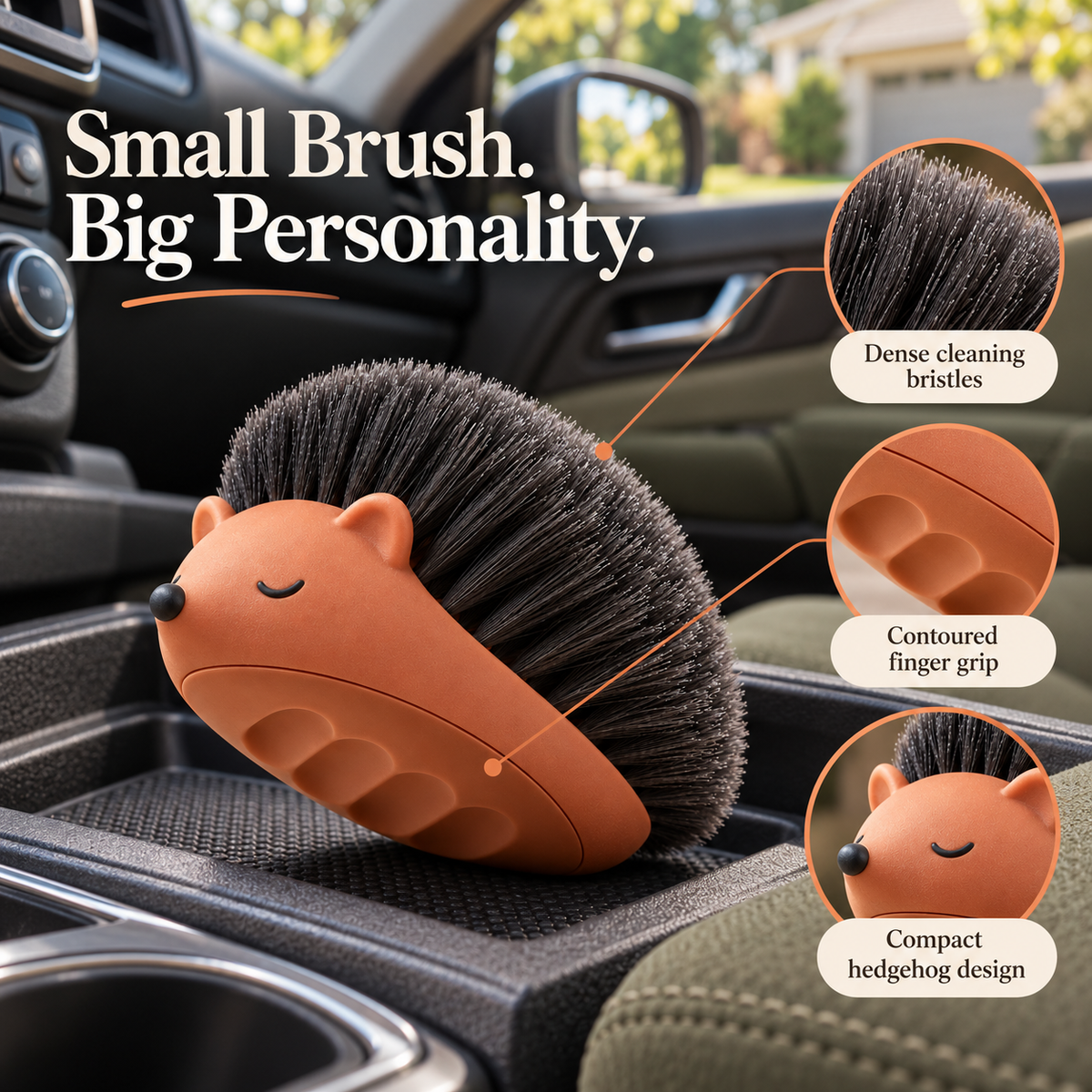 Hedgehog Car Interior Cleaning Brush