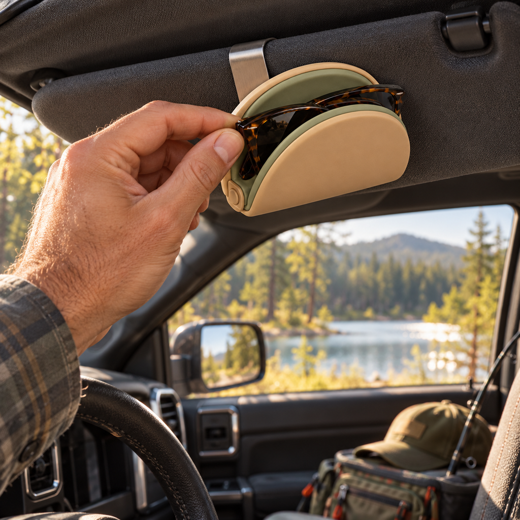 Sand & Sage Clip-On Car Sunglasses Holder