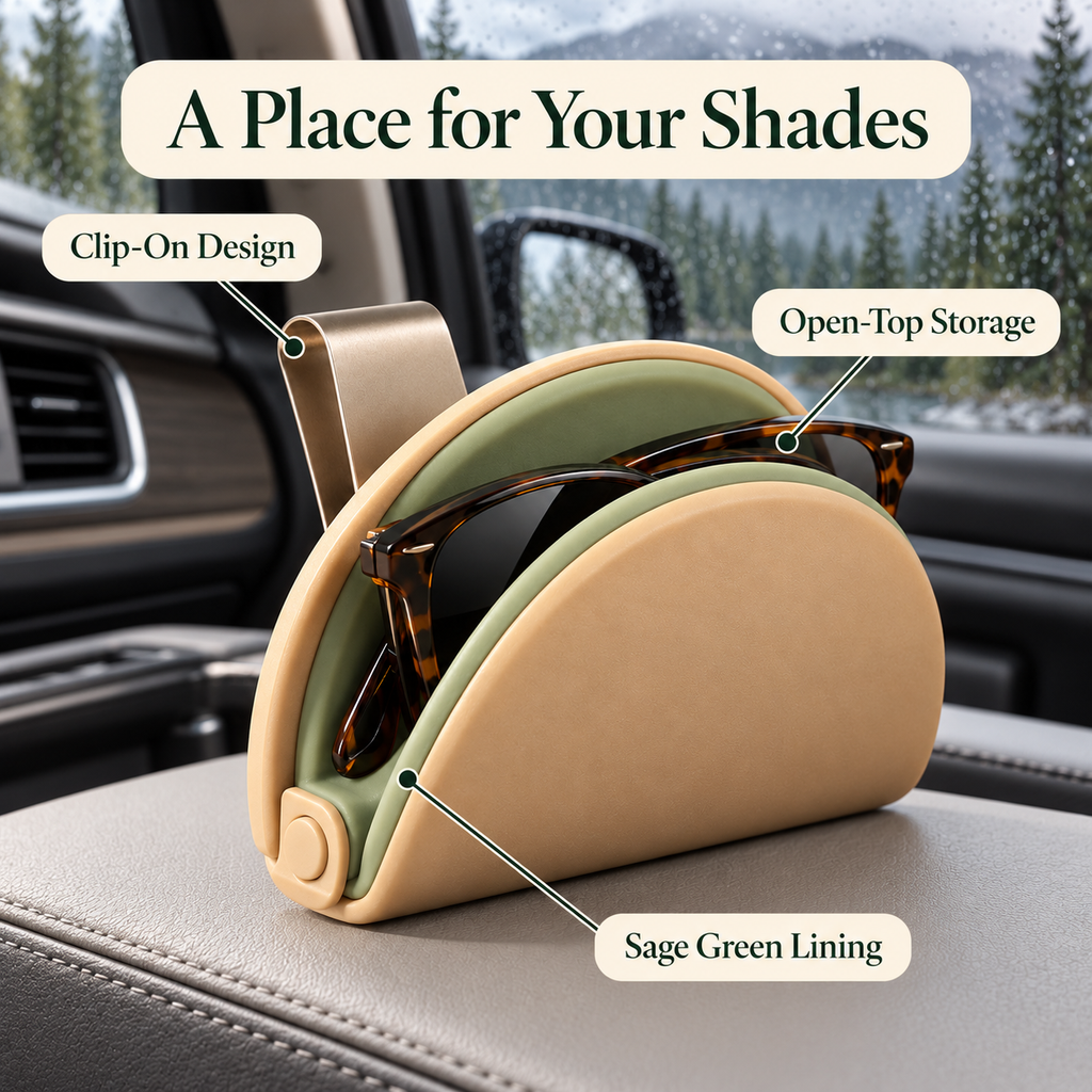 Sand & Sage Clip-On Car Sunglasses Holder