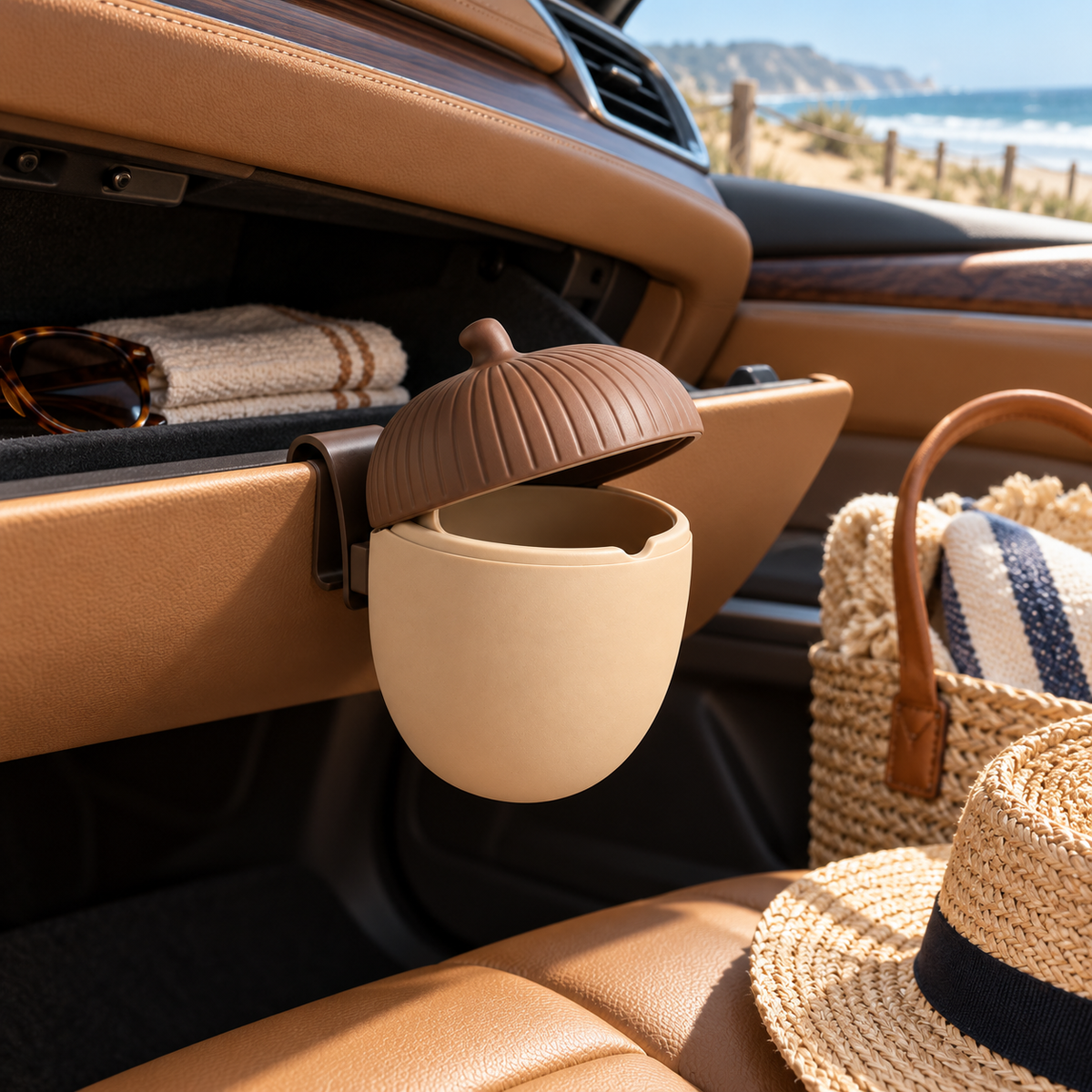 Acorn Clip-On Car Trash Bin