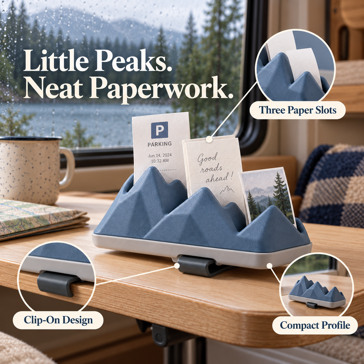 Little Peaks Clip-On Receipt & Note Holder